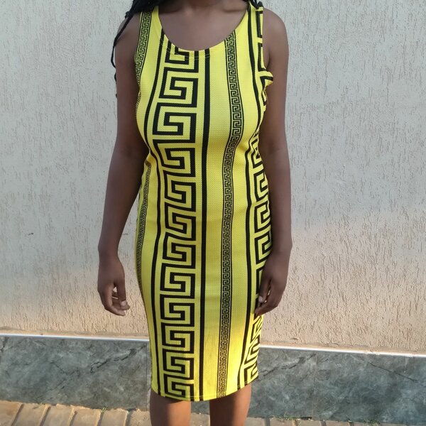 Yellow Patterned Dress