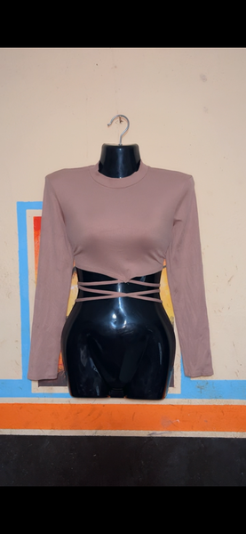 Top crop à manches longues