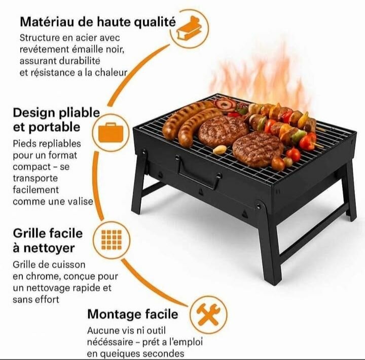 Barbecue pliable portable acier