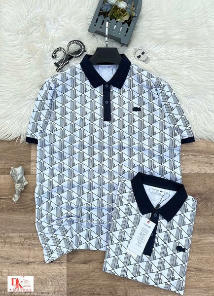Polo à motifs géométriques homme