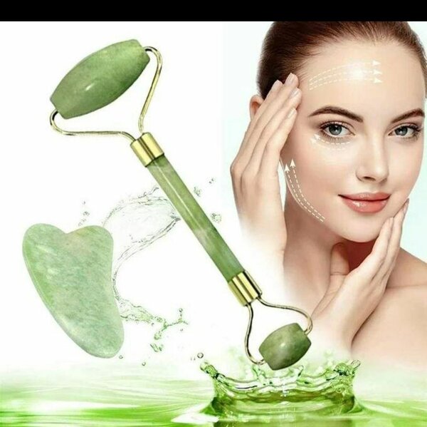 Rouleau de jade et gua sha visage