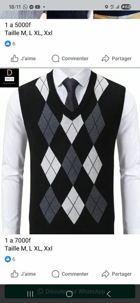 Pull sans manches à carreaux