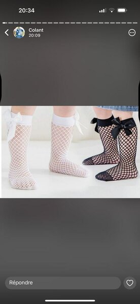 Chaussettes résille avec nœud