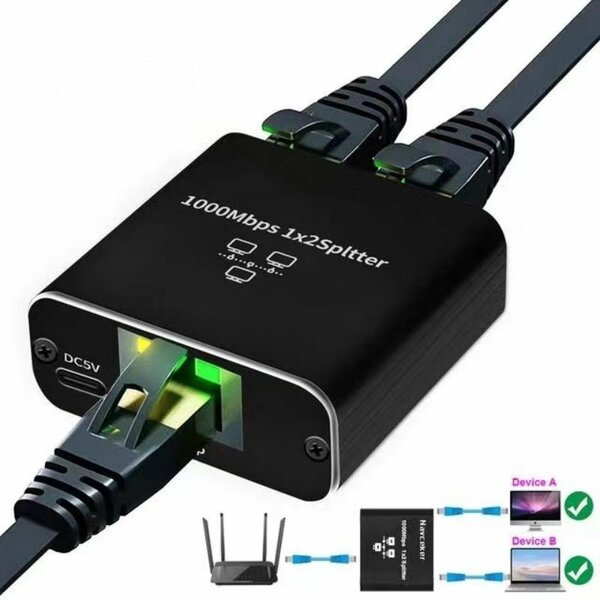 Spliter RJ45 GIGABIT 1 en 2