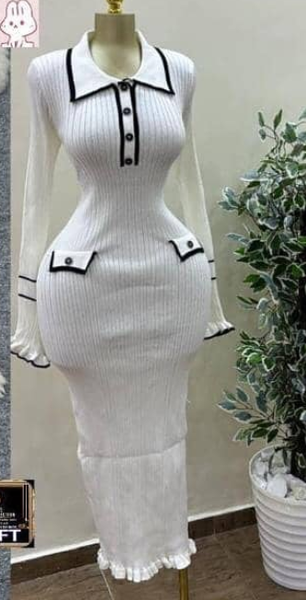 Knitted dress white
