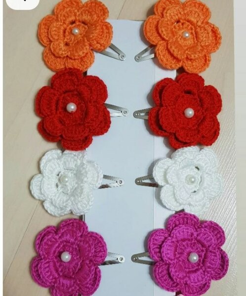Pinces à cheveux crochet fleurs