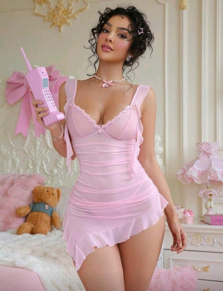 Robe sexy rose dentelle