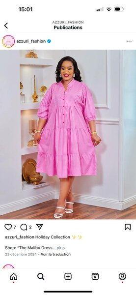 Robe a rayures pour femme distinguée