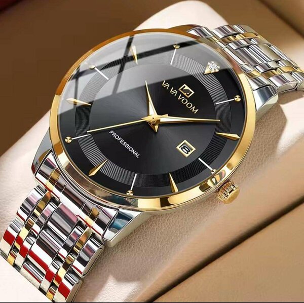 Montre homme élégante dorée