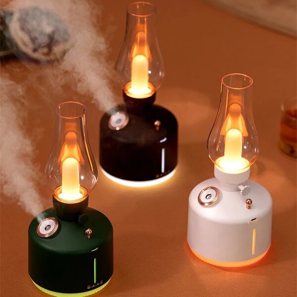 Desktop Retro Lamp Air Humidifier USB Rechargeable Wireless