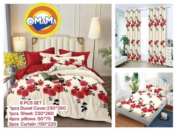 Bedsheet with matching curtains