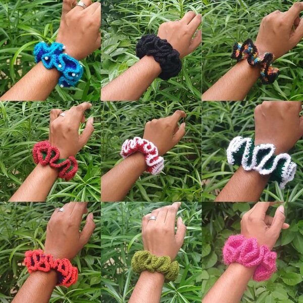 Chouchous Cheveux Tricotés Colorés