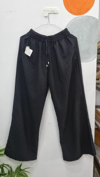 Pantalon large noir femme