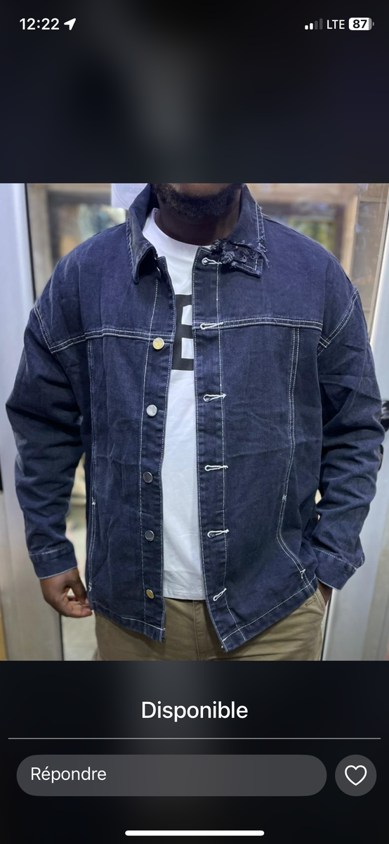 Veste en jean décontractée homme