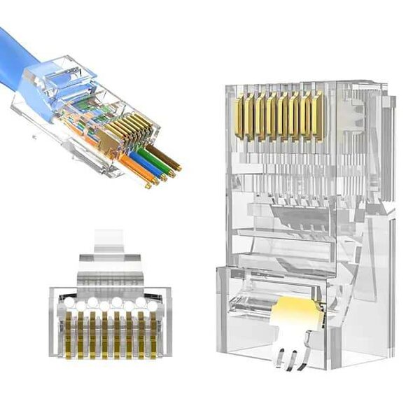 Lot de 100 Connecteurs RJ45-Ez (traversant)