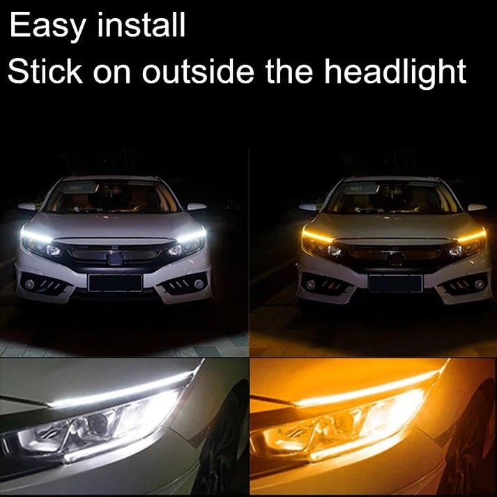 Car Led DRL Turn Signal Light 60cm - 2PCs