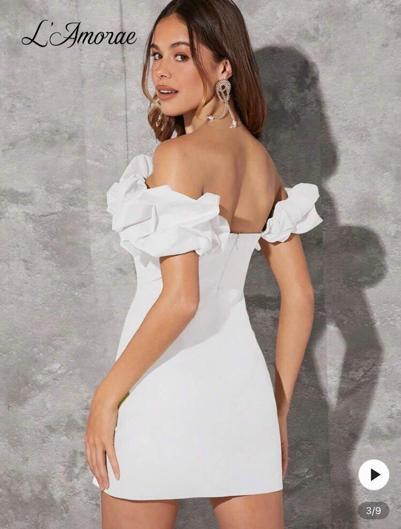 Elegant Off-Shoulder White Dress