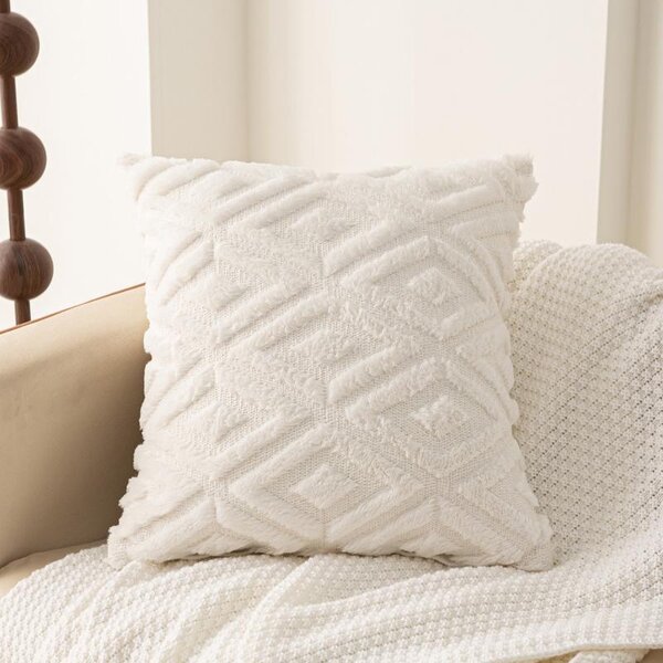 Coussin blanc texturé élégant