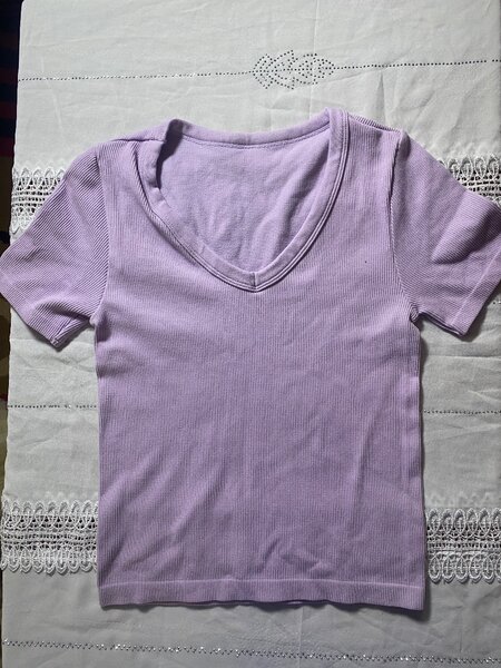 T-shirt lilas en coton