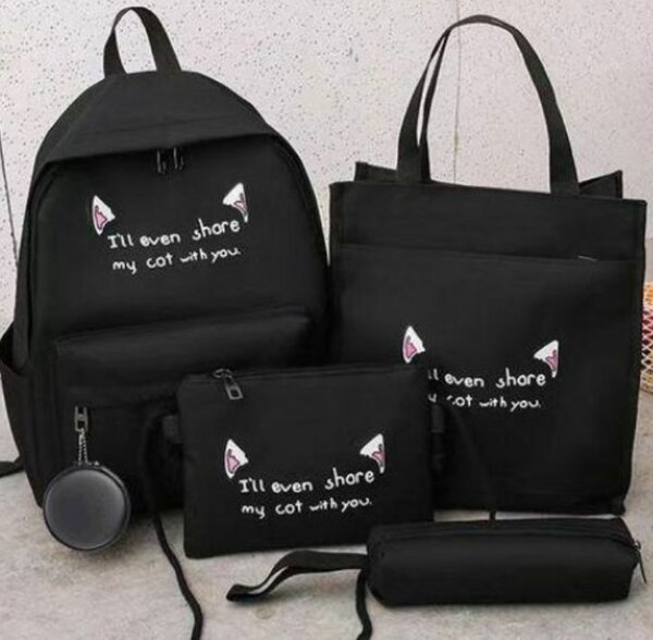 Set de sacs noir mignon chat