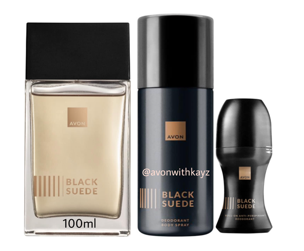 avon black suede set
