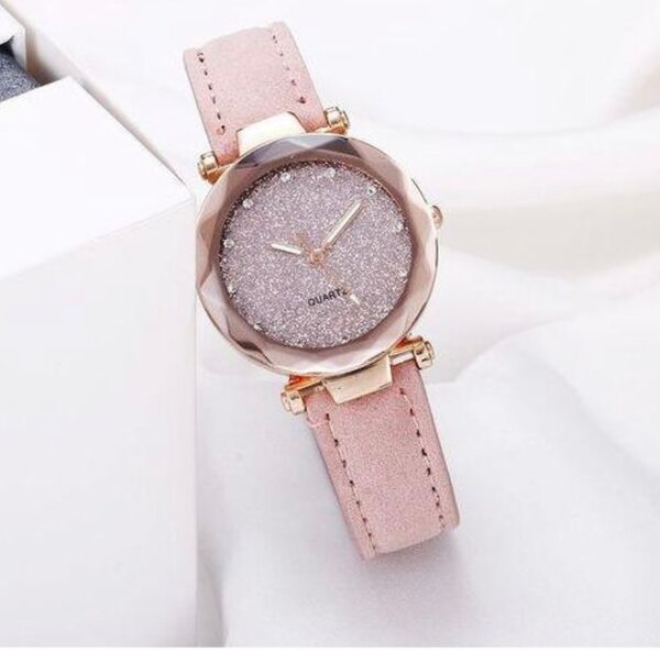 Montre Femme Quartz Rose Pailleté
