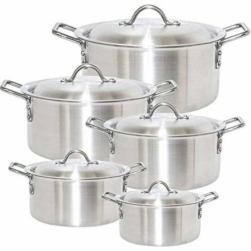5 Pieces Aluminum Cooking Set - Silver