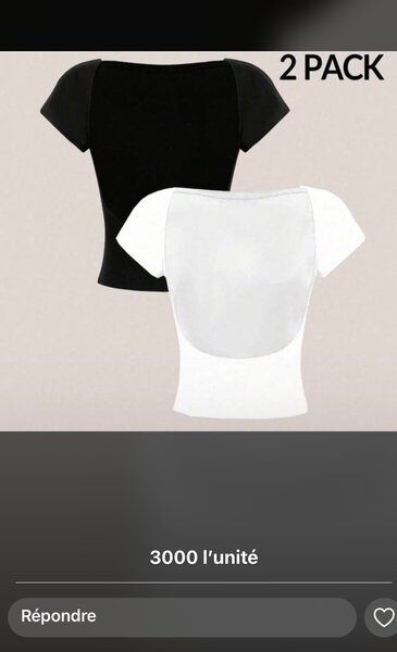 Lot de 2 Tops Dos Nu Femme