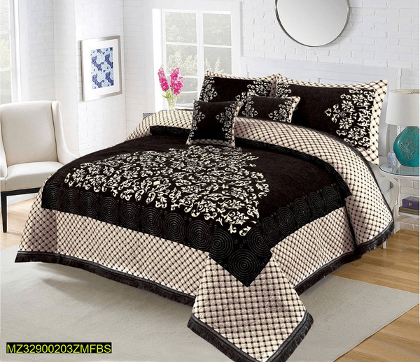 5pc Velvet Double Bedspreads