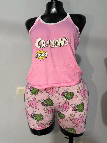 Pyjama d'été pour femme rose