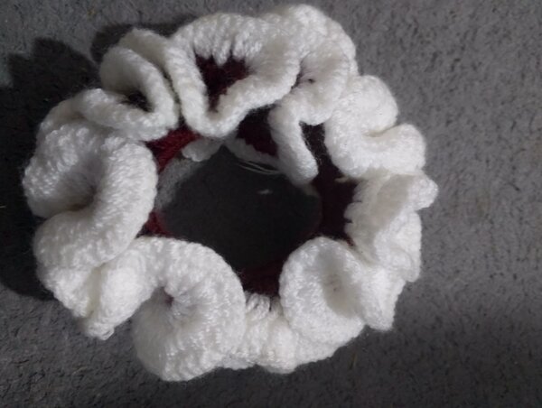 Chouchou en laine rouge +rouge