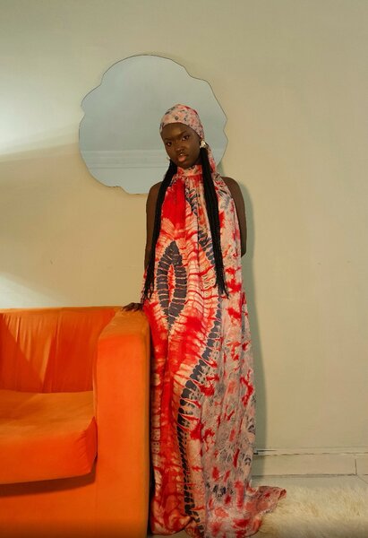 Robe maxi imprimé tie-dye