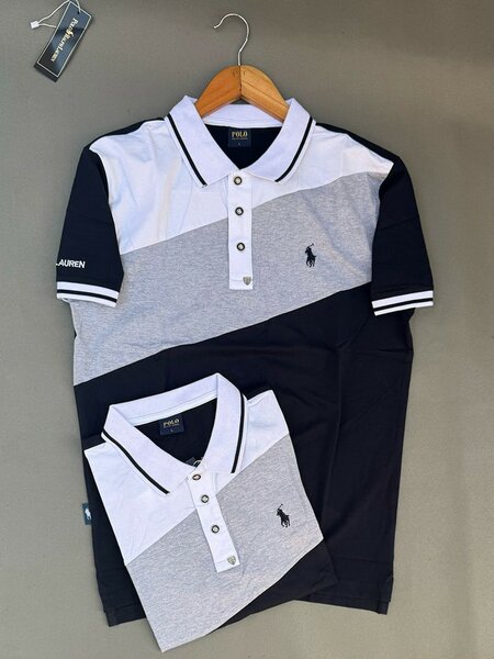 nouveau t-shirt polo pour hommes coton glacé