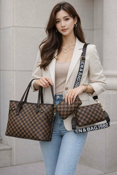 Ensemble de sacs à carreaux élégants