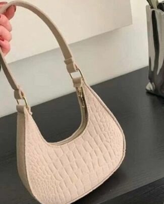 Sac baguette en cuir texturé