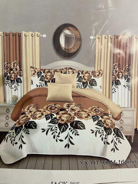 7 pieces bedspread  Comes with 2 curtains, 2 continental pillowcases as d 2 stander pillowcases 