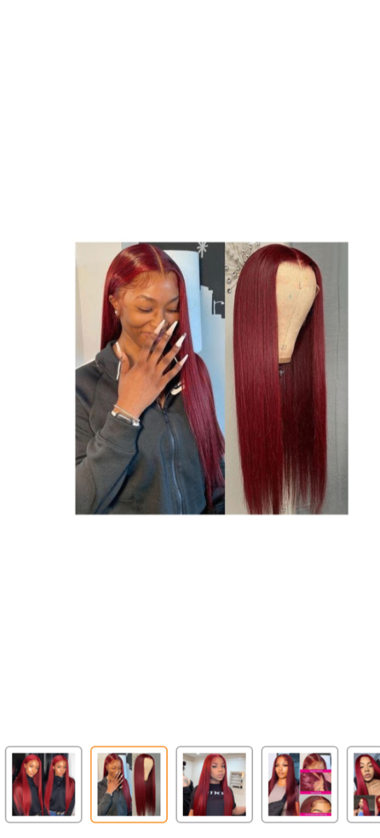 Perruque en Dentelle Rouge Bordeau