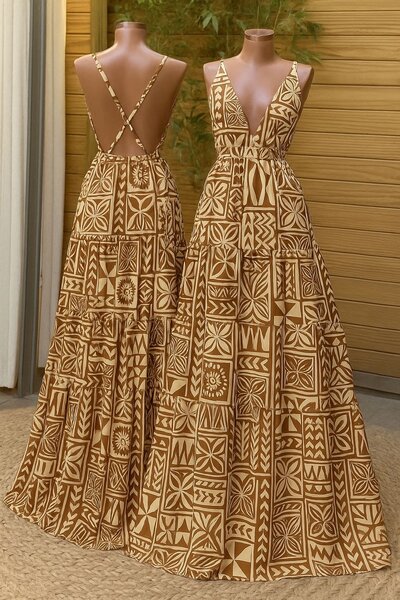 Robe Longue Bohème Évasée