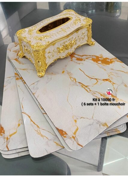Kit 6 sets ,une boîte mouchoir