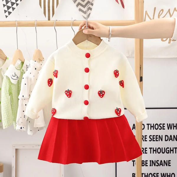 Veste Enfant Fraises Rouge Cœur