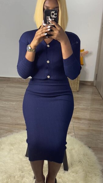 Robe cardigan côtelée élégante