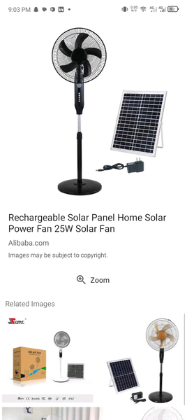 Solar Rechargeable fan