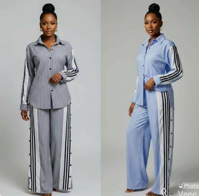 Pyjama rayé confortable femme