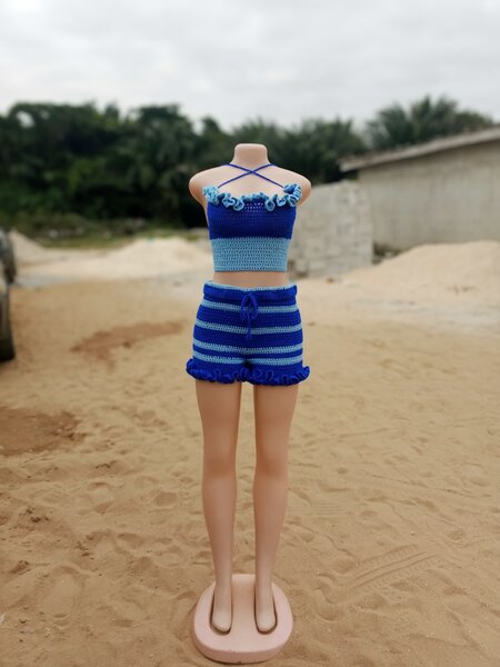 Ensemble Crochet Bleu Été