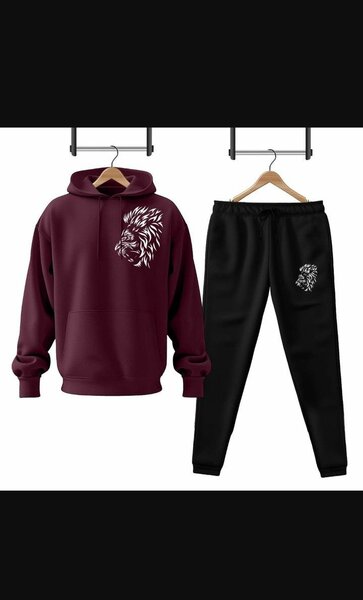 Men's printed hoodie track suit