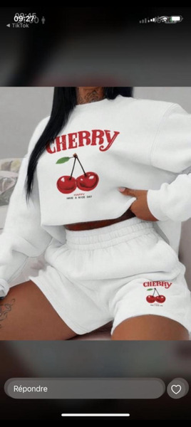 Ensemble survêtement cerise femme