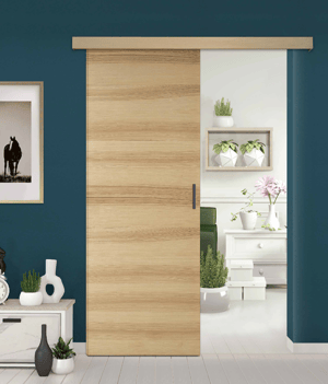 Porte coulissante en bois moderne