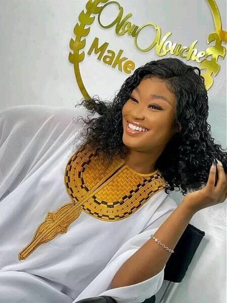 Robe boubou blanc doré chic