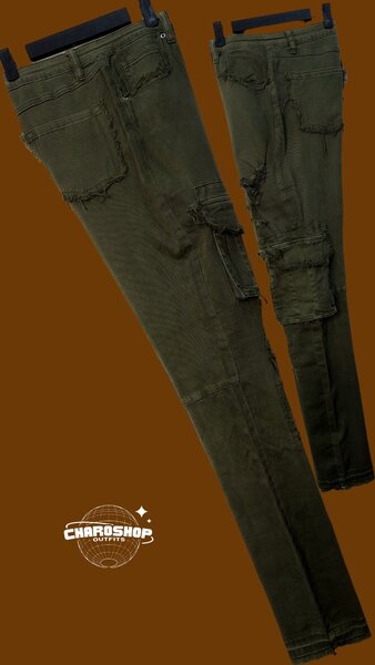 Pantalons cargo verts homme