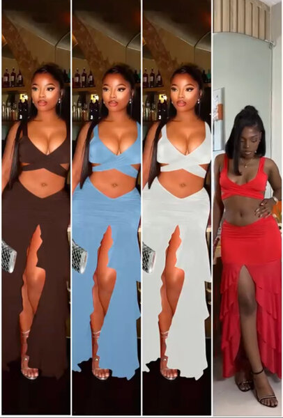 Robe Maxi Fendue Évasée